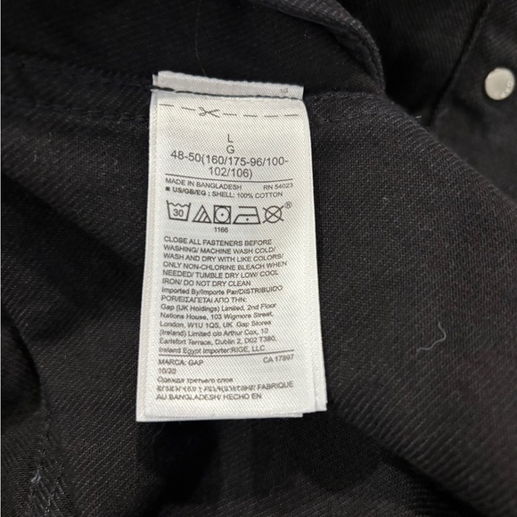 Classic Relaxed Icon Denim Black Jacket size Large - Picture 13 of 15